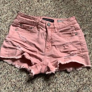 Pink Aeropostale high wasted jean shorts